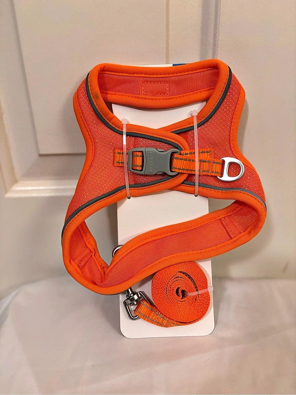 BARKBAY TwinLoop Step-in Cat or Small Dog Harness Orange- NWT